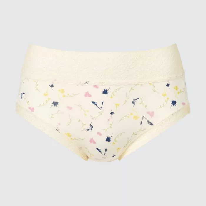 Uniqlo High Rise Flower Print Women’s Underwear Beige