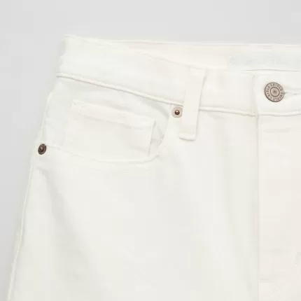 Uniqlo High Rise Slim Fit Direct Leg Ankle Length Distressed Women’s Jeans White