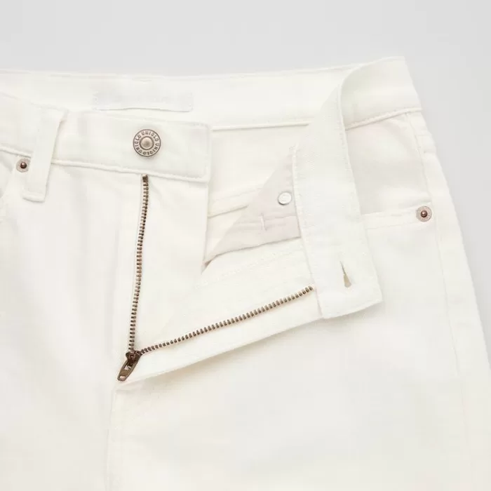 Uniqlo High Rise Slim Fit Direct Leg Ankle Length Distressed Women’s Jeans White