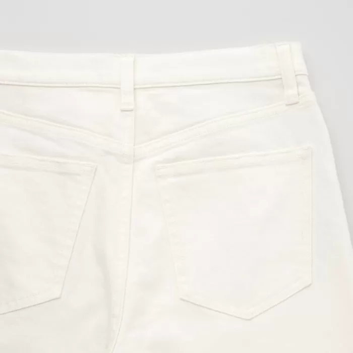 Uniqlo High Rise Slim Fit Direct Leg Ankle Length Distressed Women’s Jeans White