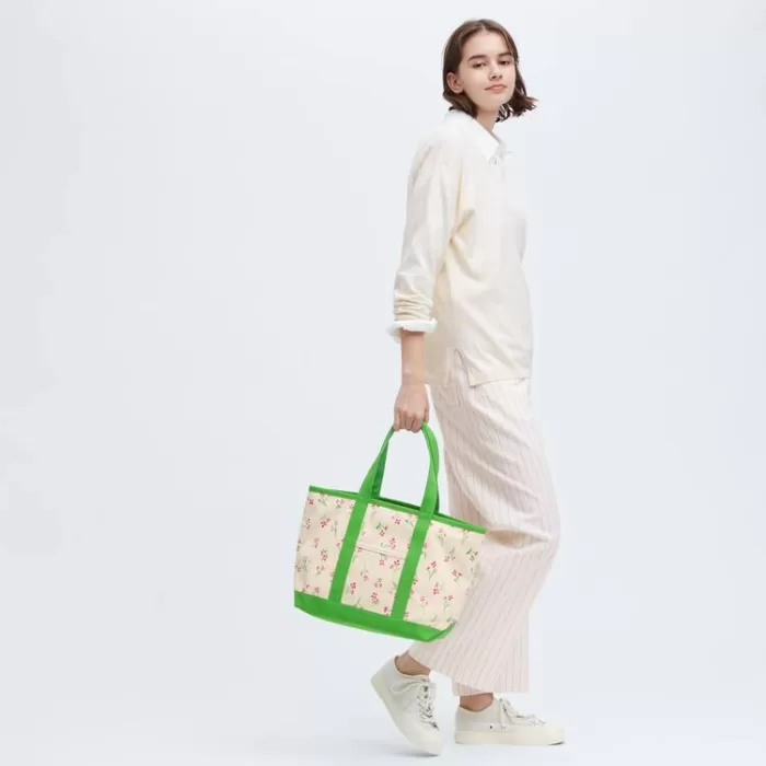 Uniqlo Ines De La Fressange Canvas Tote Bags for Women White