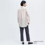 Uniqlo Ines De La Fressange Cotton Silk Blend Oversized Long Sleeved Women’s Shirts Beige