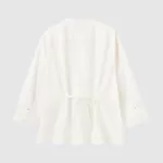 Uniqlo Ines De La Fressange Cotton Twill V Neck 3/4 Sleeved Women’s White Shirts