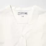 Uniqlo Ines De La Fressange Cotton Twill V Neck 3/4 Sleeved Women’s White Shirts