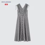 Uniqlo Ines De La Fressange Cotton V Neck Sleeveless Dress Women White Black