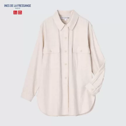 Uniqlo Ines De La Fressange Flannel Tunic Tops Women Beige