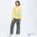 Uniqlo Ines De La Fressange Sheer Cotton Relaxed Fit Long Sleeved Women’s Shirts Yellow