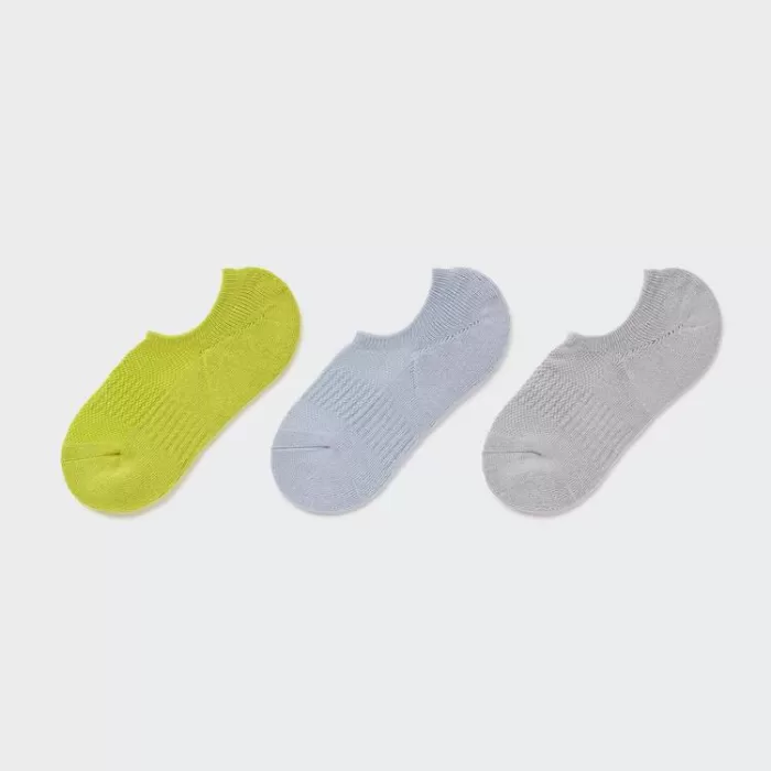 Uniqlo Invisible No-show Sports Socks (Three Pairs) Women’s Green Grey