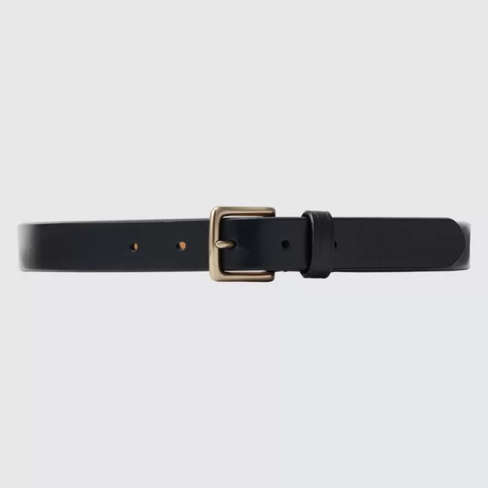 Uniqlo Italian Saddle Leather Belts Men Black