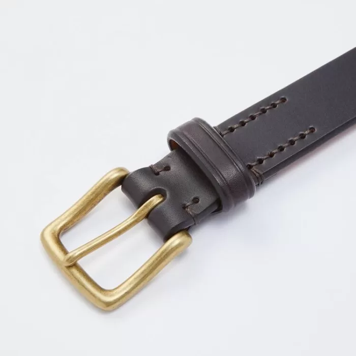 Uniqlo Italian Saddle Leather Belts for Men Dark Brown