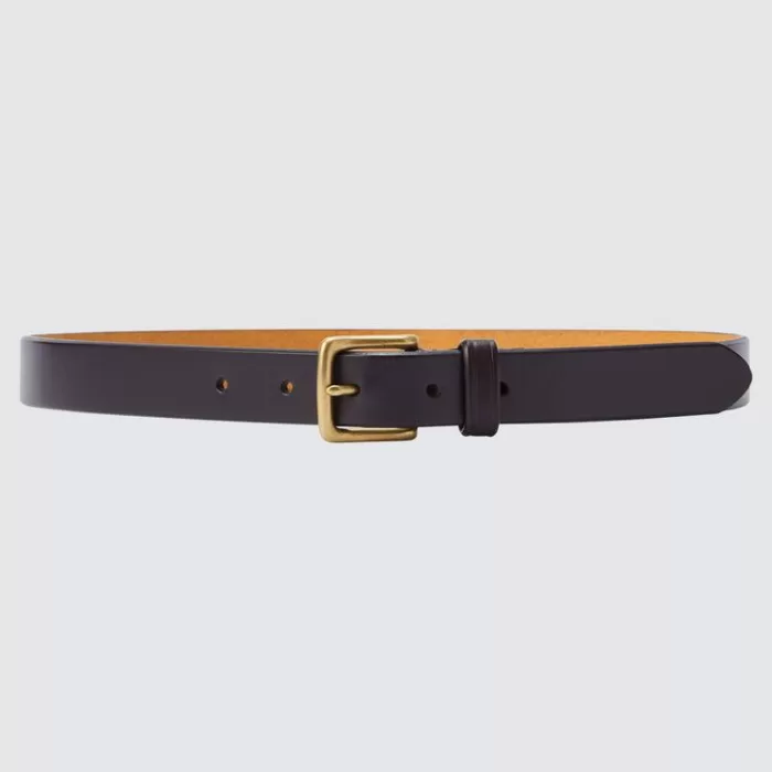 Uniqlo Italian Saddle Leather Belts for Men Dark Brown