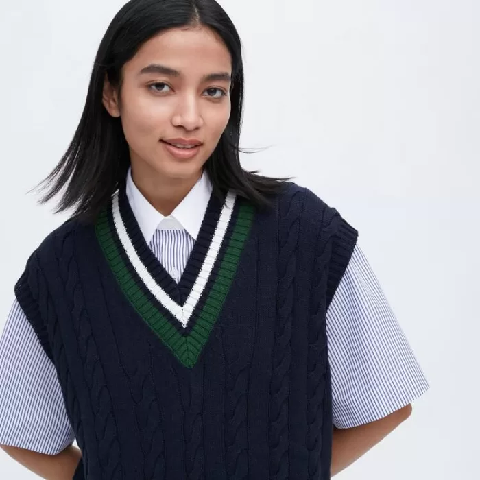 Uniqlo JW Anderson Long Cricket Women’s Knitwear Navy Blue