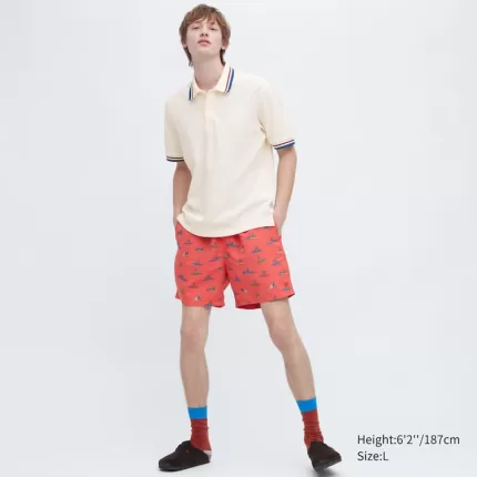 Uniqlo JW Anderson Rowing Print Active Utility Shorts Men Red