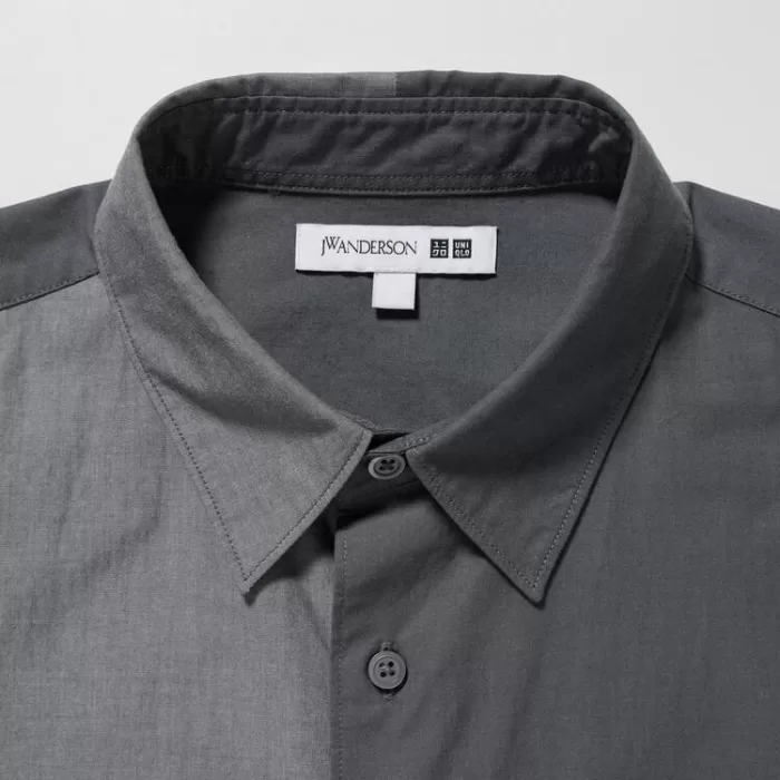 Uniqlo Jw Anderson Casual Chambray Short Sleeved Men’s Shirts Grey