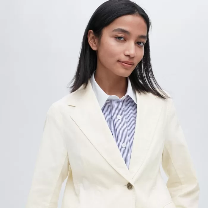 Uniqlo Jw Anderson Linen Blend Women’s Jackets White