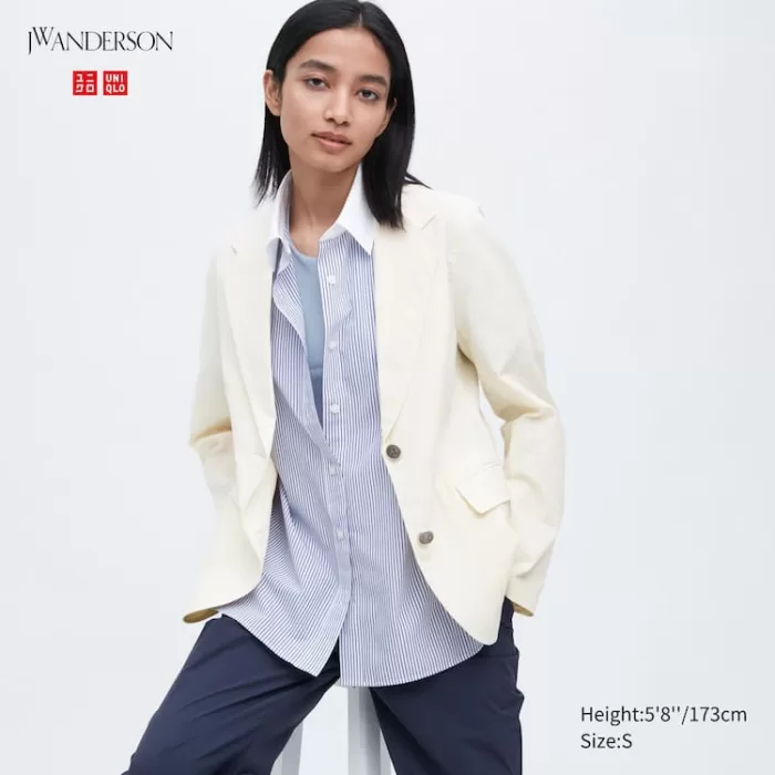 Uniqlo Jw Anderson Linen Blend Women’s Jackets White