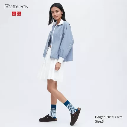 Uniqlo Jw Anderson Pleated Mini Skirt Women White