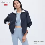 Uniqlo Jw Anderson Ribbed Casual Women’s Jackets Navy Blue