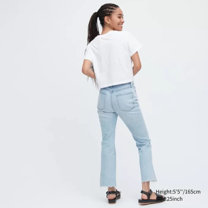 Uniqlo Kick Flared Cut-off Women’s Jeans Blue