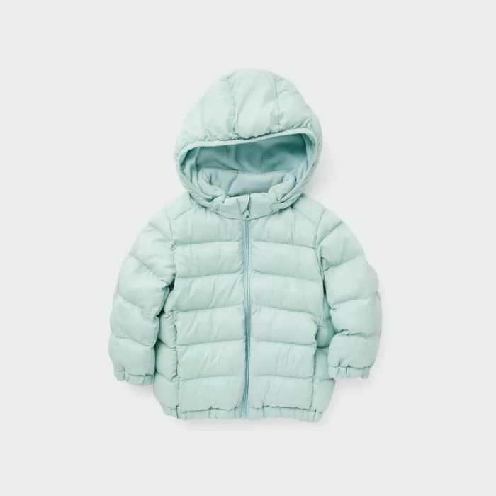 Uniqlo Light Warm Quilted Washable Zipped Anorak Baby Light Green