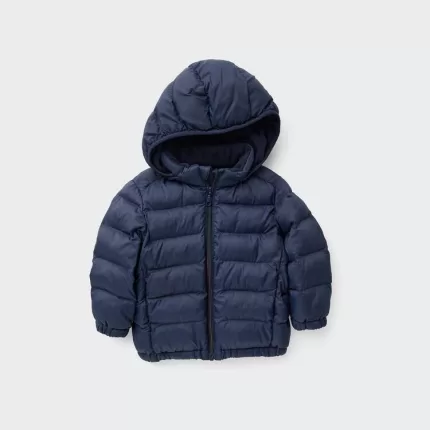 Uniqlo Light Warm Quilted Washable Zipped Baby Anorak Navy Blue