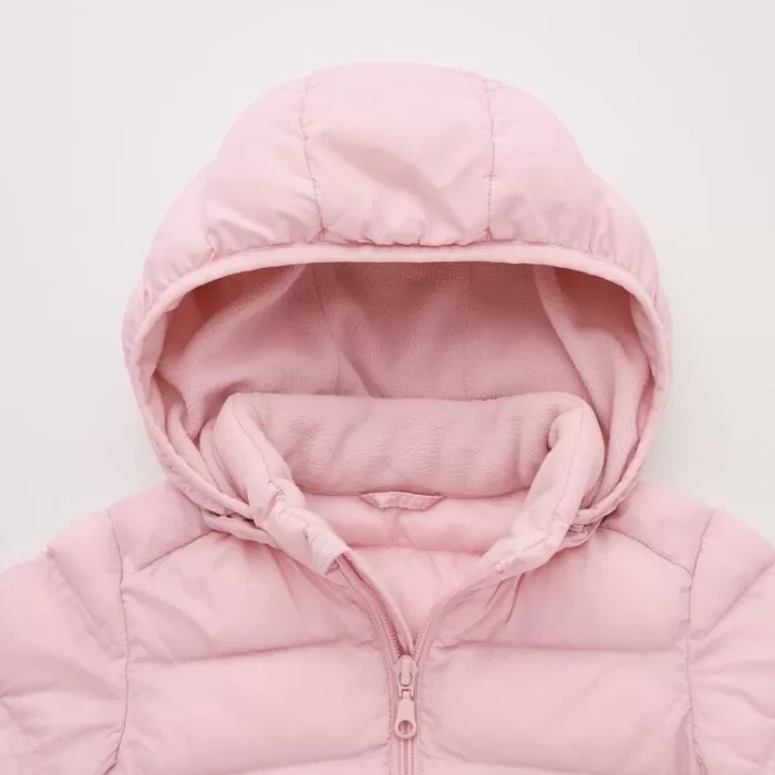 Uniqlo Light Warm Quilted Washable Zipped Baby Pink Anorak