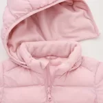 Uniqlo Light Warm Quilted Washable Zipped Baby Pink Anorak