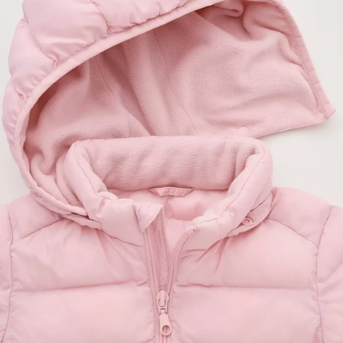 Uniqlo Light Warm Quilted Washable Zipped Baby Pink Anorak