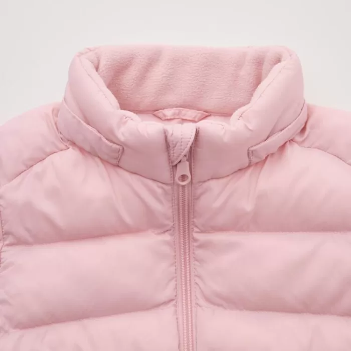 Uniqlo Light Warm Quilted Washable Zipped Baby Pink Anorak