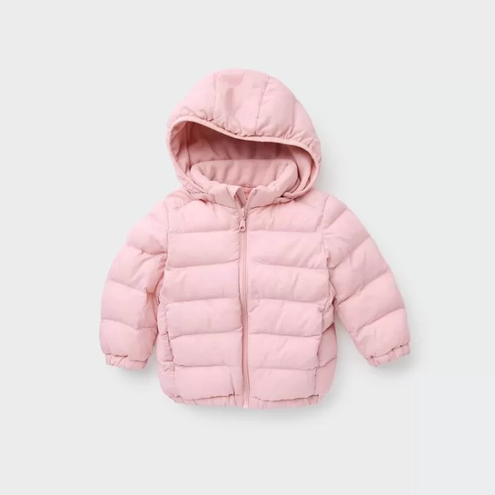 Uniqlo Light Warm Quilted Washable Zipped Baby Pink Anorak