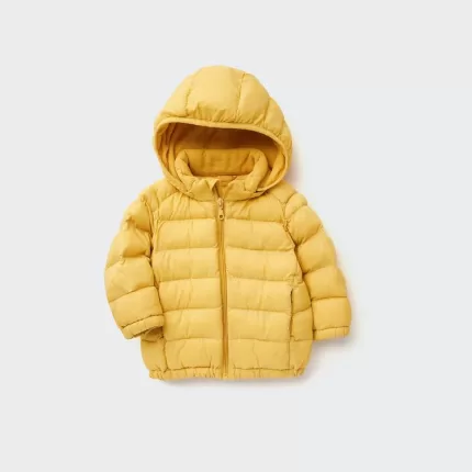 Uniqlo Light Warm Quilted Washable Zipped Baby Yellow Anorak