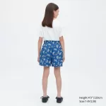 Uniqlo Linen Blend Flower Print Easy Boys Shorts Blue