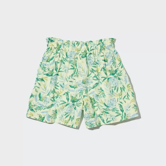 Uniqlo Linen Blend Flower Print Easy Boys Shorts Cream