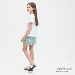 Uniqlo Linen Blend Flower Print Easy Shorts Kids Green