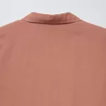 Uniqlo Linen Blend Open Collar Short Sleeved Women’s Shirts Brown