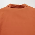 Uniqlo Linen Blend Open Collar Short Sleeved Women’s Shirts Orange