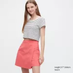 Uniqlo Linen Blend Skort Shorts Women Pink