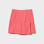 Uniqlo Linen Blend Skort Shorts Women Pink