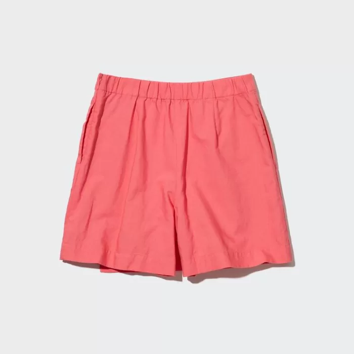 Uniqlo Linen Blend Skort Shorts Women Pink