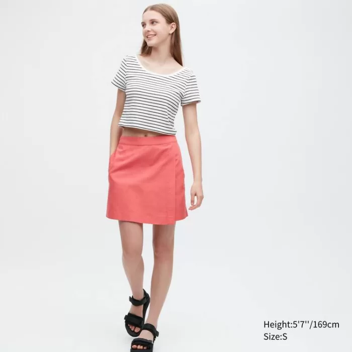 Uniqlo Linen Blend Skort Women’s Skirt Pink