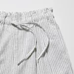 Uniqlo Linen Cotton Blend Striped Shorts Women White