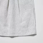 Uniqlo Linen Cotton Blend Striped Shorts Women White