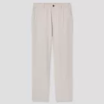 Uniqlo Linen Cotton Blend Tapered Pants (2021 Season) Women Beige