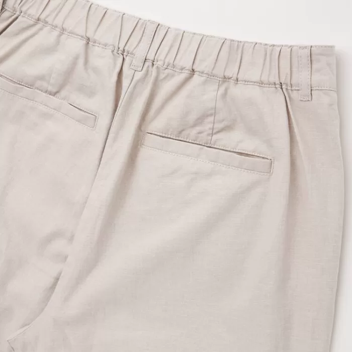 Uniqlo Linen Cotton Blend Tapered Pants (2021 Season) Women Beige