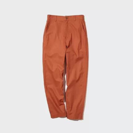 Uniqlo Linen Cotton Blend Tapered Women’s Pants Orange