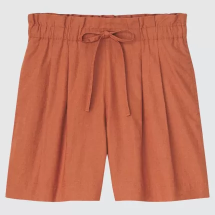 Uniqlo Linen Cotton Blend Women’s Shorts Orange