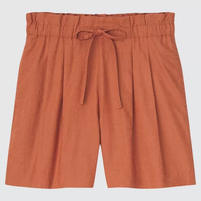 Uniqlo Linen Cotton Blend Women’s Shorts Orange