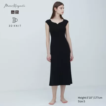 Uniqlo Mame Kurogouchi 3d Knit Seamless Dress Women Black