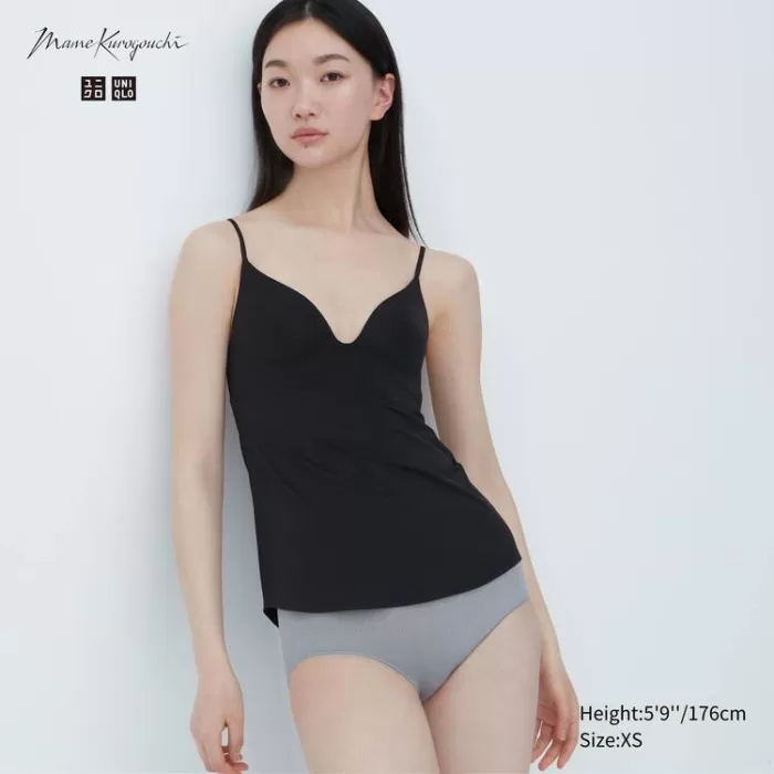 Uniqlo Mame Kurogouchi Airism Plunge Camisole Vest Women Black