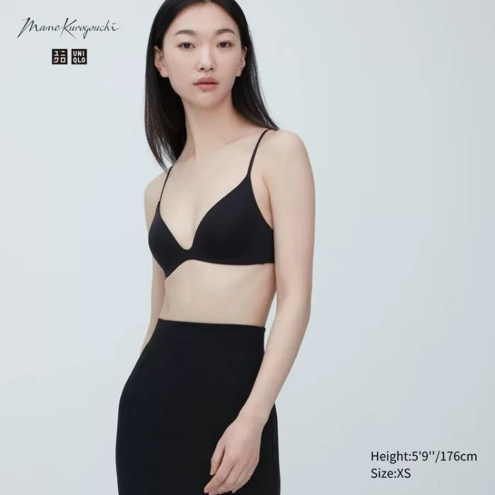 Uniqlo Mame Kurogouchi Plunge Wireless Women’s Bras Black